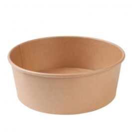 Bol en papier cartonné brun 1.000 ml Ø 185 mm rond (300 pièces) [GB-DFC08830]