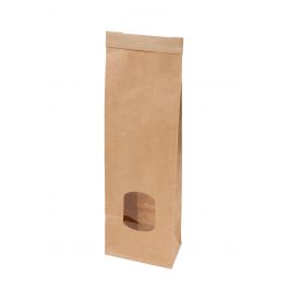 Sachets Kraft avec fenêtre brun 7,5x4,5x24 cm refermable (500 pièces) [GB-DRE03990]