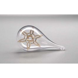 Goutte d'eau en plastique transparent de 11 cm avec étoile en bois (25 pièces) [PEP-0170600258].