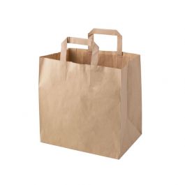Sacs de transport en papier recyclé 26x17x25 cm brun (250 pièces) [GB-DSE02394]