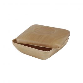 Bols Palmware® 18x5x18 cm 800 ml, avec couvercles carrés (60 pièces) [GB-DTW05465]