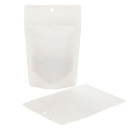 Doypack Compostable Kraft Blanc 10,2x6x15,2cm | 57g (100 pièces) [ZBGEK2W]