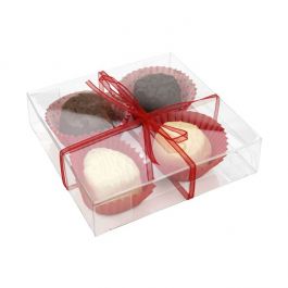 Boites cadeau plastique à transparence cristalline 10.5x2.5x10.3cm (25 Pièces) [FB99]