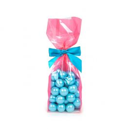 Sachet à soufflet à fond plat Neon Rose 8,9x5,7x30,5cm avec insert en papier (100 pièces) [FGPB16NK]