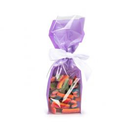 Sachet à soufflet à fond plat Neon Pourpre 7x5,1x25,4cm avec insert en papier (100 pièces) [FGPB17NP]