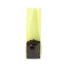 Sachet à soufflet à fond plat Neon jaune 7x5,1x25,4cm avec insert en papier (100 pièces) [FGPB17NY]