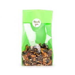 Sachet à soufflet à fond plat Neon Vert 12,7x7,6x30,5cm avec insert en papier (100 pièces) [FGPB1NG]