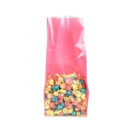 Sachet à soufflet à fond plat Neon Rose 12,7x7,6x30,5cm avec insert en papier (100 pièces) [FGPB1NK]