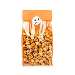 Sachet à soufflet à fond plat Neon Orange 12,7x7,6x30,5cm avec insert en papier (100 pièces) [FGPB1NO]