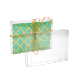 Boites cadeau plastique à transparence cristalline 9.5x1.6x13.2cm (25 pièces) [FPB118]