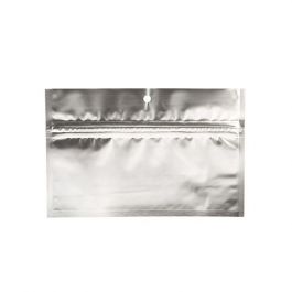 Sachet zip haute barrière avec trou de suspension argent métallisé 15.2x7cm (100 pièces) [HZBB2MS]