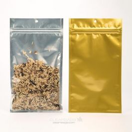 Sacs Zip haute barrière avec trou de suspension dos or métallisé 10,2x16,5cm (100 pièces) [HZBB5CG]