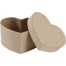 Boîte à décorer en papier mâché, dim. 11,5x11,5 cm, h: 6 cm, 1pièce [HOB27182]