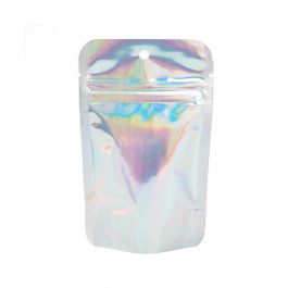 Doypack iridescentes/holographiques 7,9x5,1x13cm Trou de suspension (25 pièces) [ZBGH1]