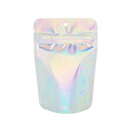 Doypack iridescentes/holographiques 10,2x6x15,2cm Trou de suspension (25 pièces) [ZBGH2]