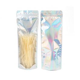 Doypack Transparentes/iridescentes/holographiques 14x6x38,1cm Trou de suspension (25 pièces) [ZBGH2NC]