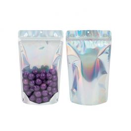 Doypack Transparentes/ridescentes/holographiques 17,1x8,9x28,6cm Trou de suspension (25 pièces) [ZBGH4C]