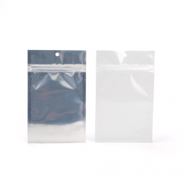 Sachet zip haute barrière avec trou de suspension et dos blanc métallisé 7.6x11.4cm (100 pièces) [HZBB3CW]