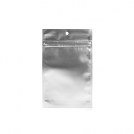 Sachet zip haute barrière avec trou de suspension argent métallisé 7.6x11.4cm (100 pièces) [HZBB3MS]