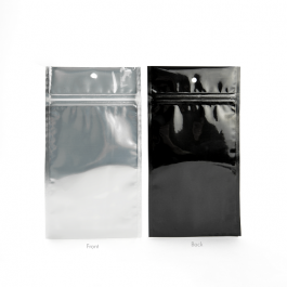 Sachet zip haute barrière avec trou de suspension et dos noir métallisé 7.6x11.4cm (100 pièces) [HZBB3CB]