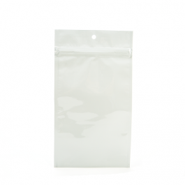 Sachet zip haute barrière avec trou de suspension blanc métallisé 15.4x23.5cm (100 pièces) [HZBB7MW]