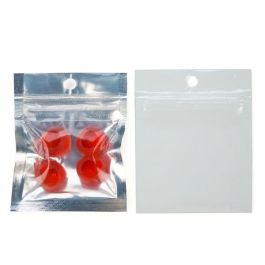 Sac zip métallisé transparent/dos blanc et troue de suspension 5x5cm(100 pièces) [HZBB9CW]