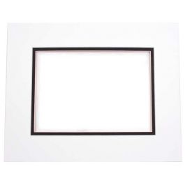 Double Passe Partout Blanc/Noir 9.5 x 14.5cm pour le découpage intérieur. 12.7 x 17.8cm (10 Pièces) [MD20128]