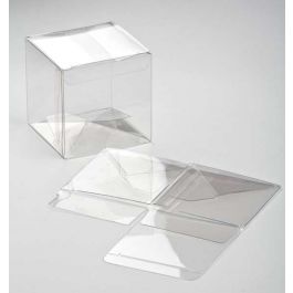 Boîtier cadeau à transparence cristalline avec fond pop up 7.6x7.6x7.6cm (25 Pièces) [PLB58]