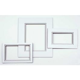 Double Passe Partout Blanc/Noir 12 x 17cm pour le découpage intérieur. 20.3 x 25.4cm (10 Pièces) [MD20193]