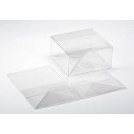 Boîtier cadeau à transparence cristalline avec fond pop up 15.9 x 15.9 x 7.6cm (25 Pièces) [PLB173]