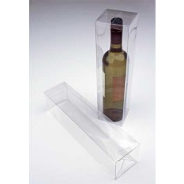 Boite pliante pour bouteille transparente 8x8x32 cm (25 pièces) [PLB176]