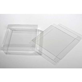 Boites cadeau plastique à transparence cristalline 14.9x2.5x14.9cm (25 Pièces) [FB189]
