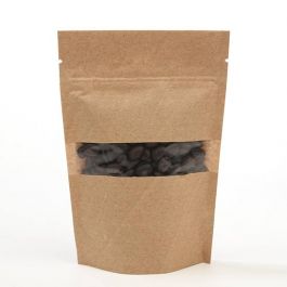 Doypack Kraft avec fenêtre horizontale 10.2x6x15.2cm | 57g (100 pièces) [ZBGW2K]