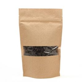 Doypack Kraft avec fenêtre horizontale 13x7.9x20.6cm | 113g (100 pièces) [ZBGW3K]
