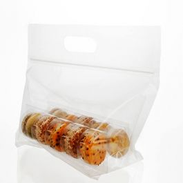 Sachet plastique à poignées et zip pour 10 macarons (100 pièces) [MBG5]
