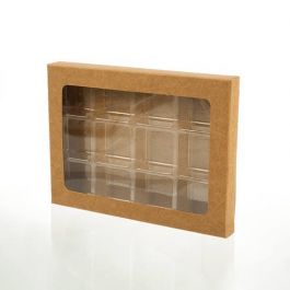 Boites kraft avec insert pour confiseries artisanales 8,9x2.1x13,8cm (25 Pièces) [CNDY271]