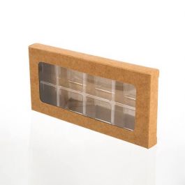 Boites kraft avec insert pour confiseries artisanales 7x2.1x13,8cm (25 Pièces) [CNDY273]