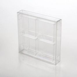 Boîtes à transparence cristalline avec insert pour confiseries artisanales 7 x 1.4 x 6.8cm (25 Pièces) [CNDY276]