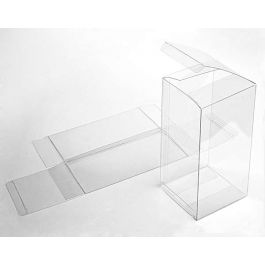 Boites cadeau plastique à transparence cristalline 10.2x10.2x20.3cm (25 Pièces) [FB57]