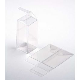 Boites cadeau plastique à transparence cristalline 7.6x7.6x15.2cm (25 Pièces) [FB59]