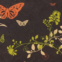 Rouleau Papier Cadeau Kraft Brun Dessin Papillon / Fleur (1 pièce) [FP-IO1053]