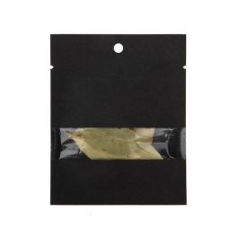 Sachets Kraft Noir Ecologique 7,6x10,2 cm Thermosoudable avec fenêtre (100 pièces) [KHS34BKW]