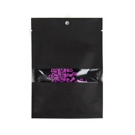 Sachets Kraft Noir Ecologique 10,2x15,2 cm Thermosoudable avec fenêtre (100 pièces) [KHS46BKW]