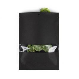 Sachets Kraft Noir Ecologique 15,2x22,9 cm Thermosoudable avec fenêtre (100 pièces) [KHS69BKW]
