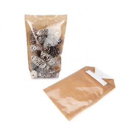 Sacs à fond plat en kraft avec insert en papier 12,7x7,6x30,5 cm (100 pièces) [FGKB1]