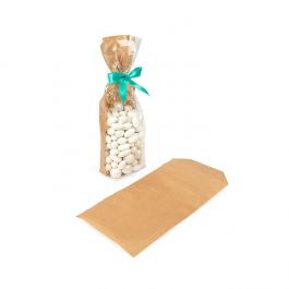 Sacs à fond plat en kraft avec insert en papier, 8,9x5,7x30,5 cm (100 pièces) [FGKB16]