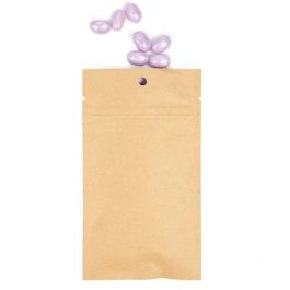 Sachet zip Kraft avec trou rond de suspension 7,6x11,4cm (100 pièces) [HZBB3K]