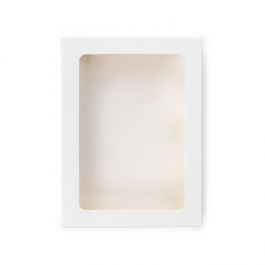 Boîte cadeau blanche avec fenêtre transparente 10.2x2.1x13.8 cm (25 pièces) [WKRGW313]