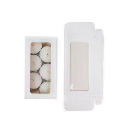 Boîte cadeau blanche avec fenêtre attachée 7x2.1x13.8 cm (25 pièces) [WKRGW315]
