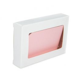 Boîte cadeau blanche avec une fenêtre 7x2.1x10.3 cm (25 pièces) [WKRGW317]